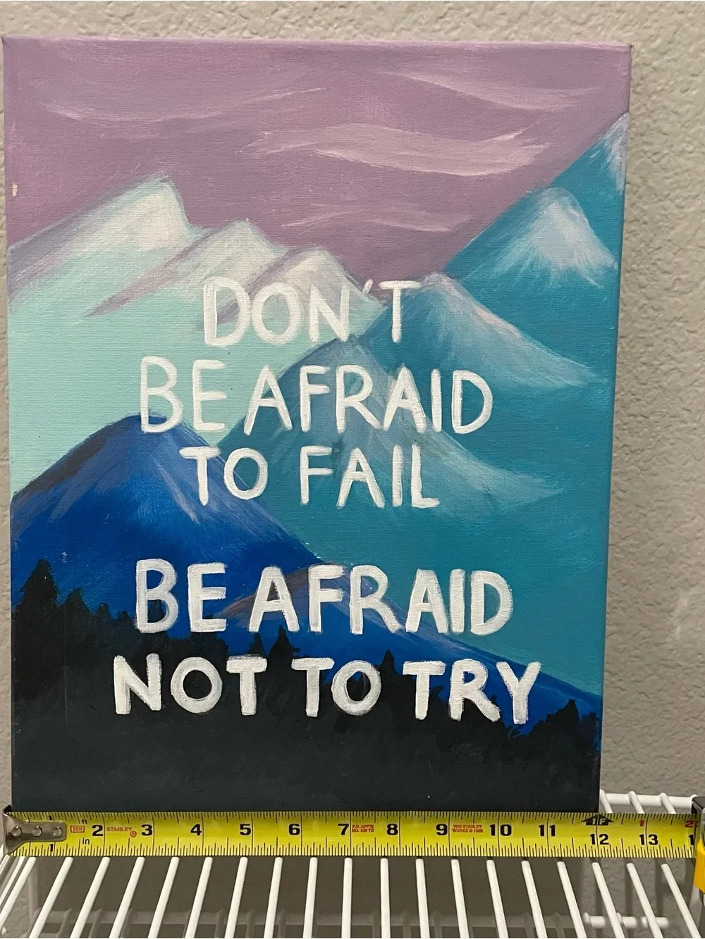 Inspirational Mountain Canvas Wall Art — Blue & Lavender
